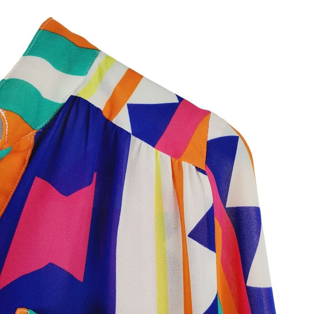 XTaren Stripped Sheer Colorful Tunic with Split Hem Sz Small - Picture 5 of 8